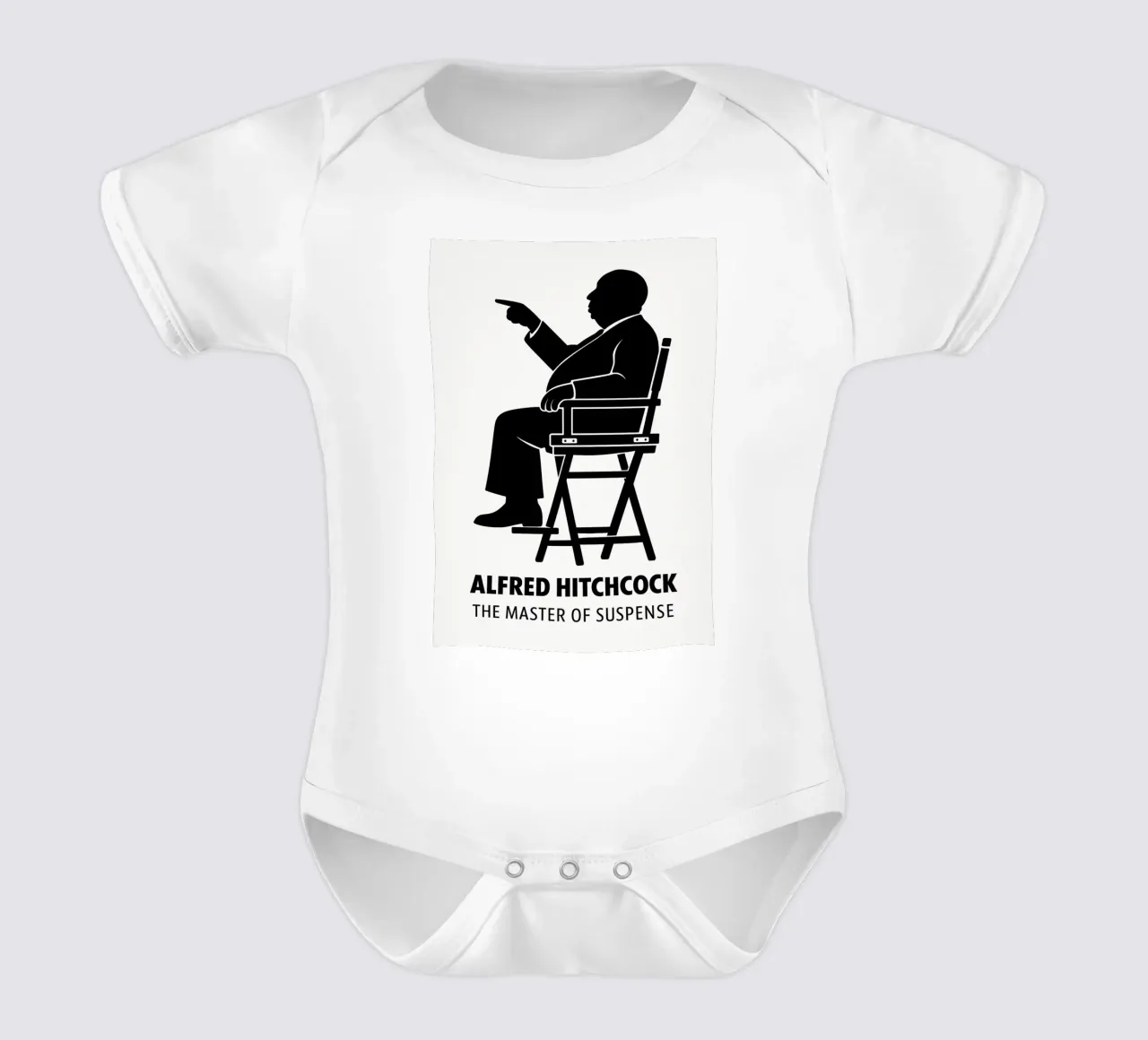 Alfred Hitchcock Print body neonato maniche corte da MoviesArt