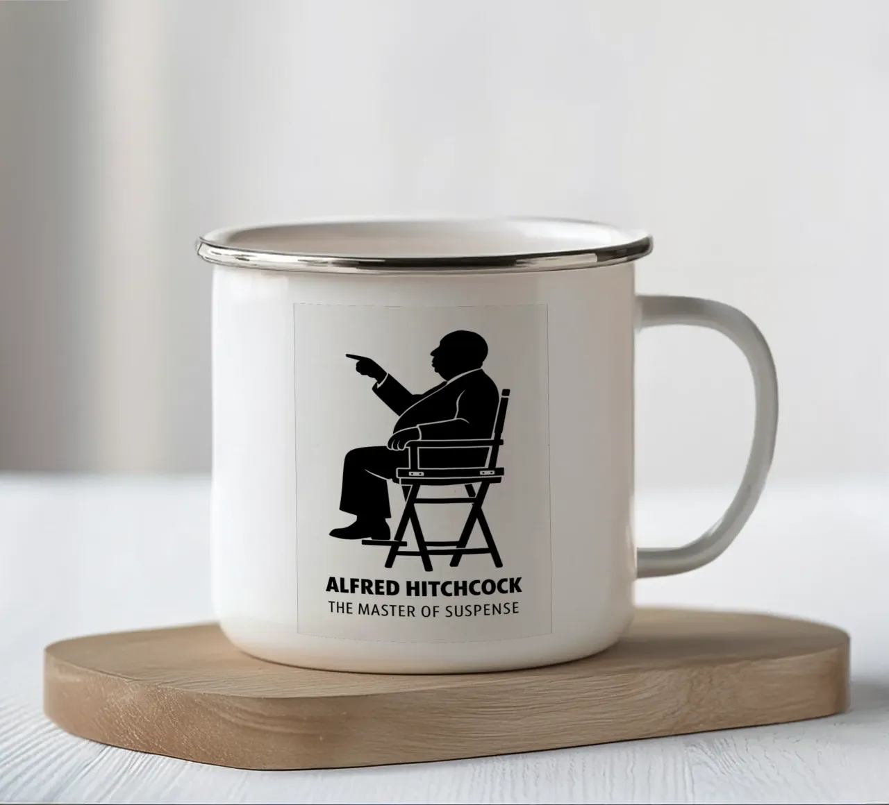 Alfred Hitchcock Print tazza in smalto da MoviesArt