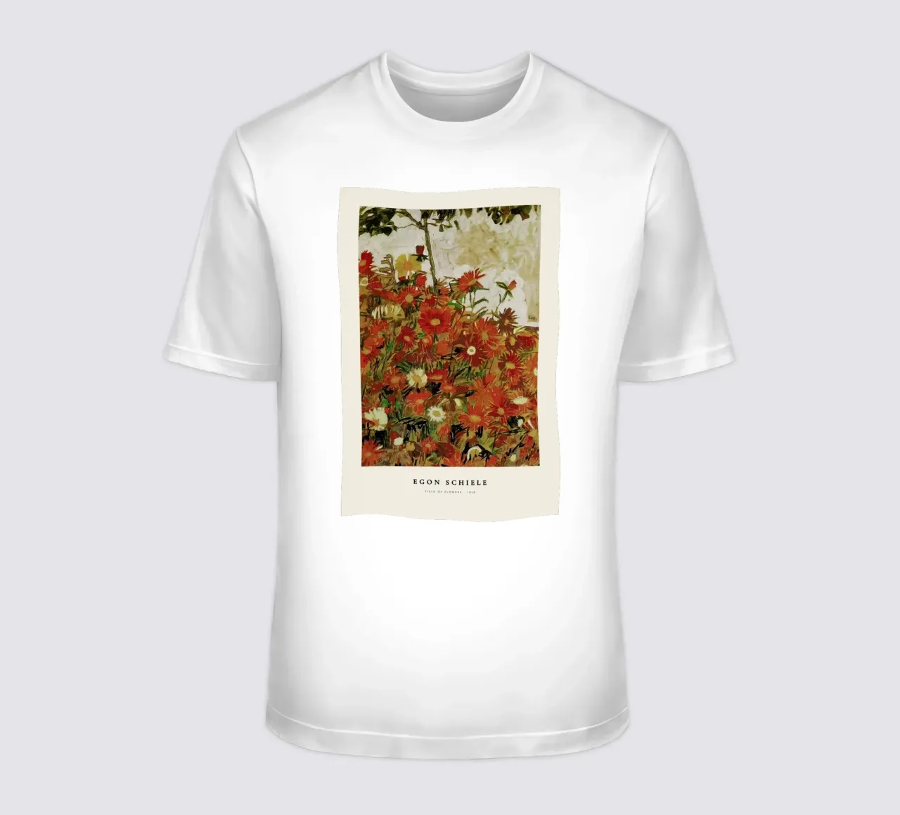 Egon Schiele - Field Of Flowers - 1910 t-shirt da Vintage by JUNIQE