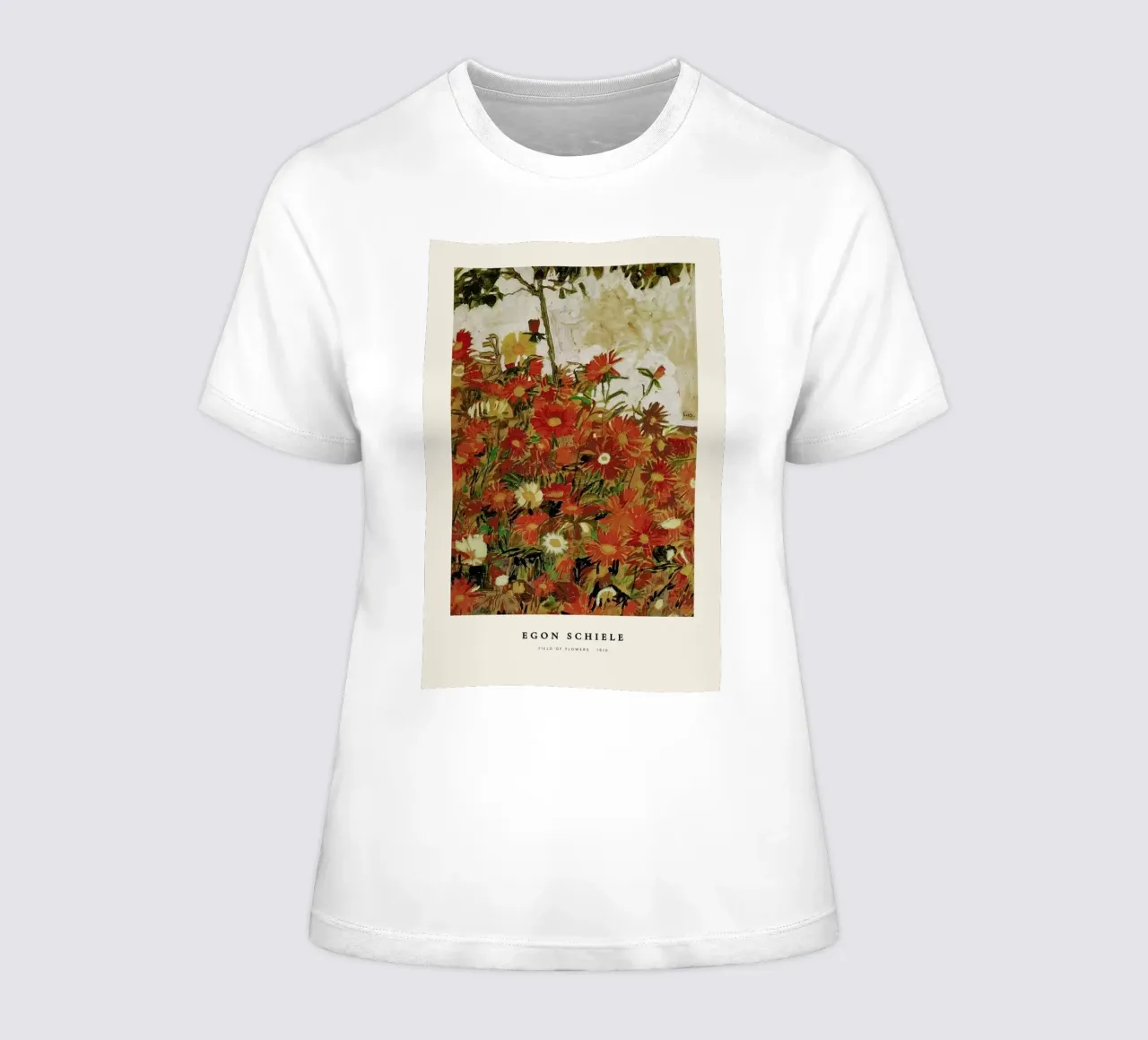 Egon Schiele - Field Of Flowers - 1910 t-shirt da donna da Vintage by JUNIQE