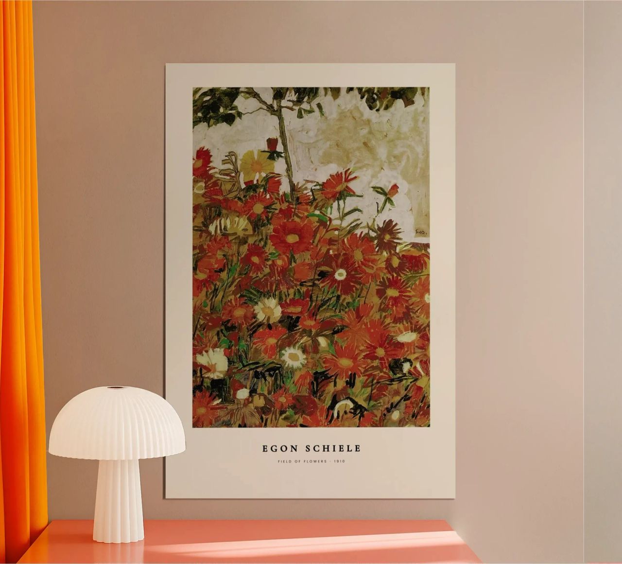 Egon Schiele - Field Of Flowers - 1910 Poster von Vintage by JUNIQE
