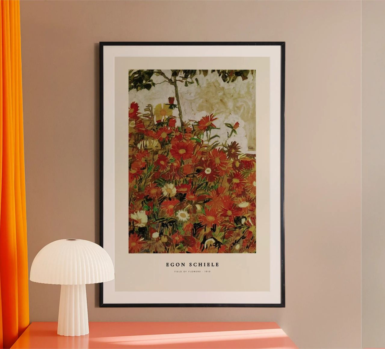 Egon Schiele - Field Of Flowers - 1910 Poster von Vintage by JUNIQE