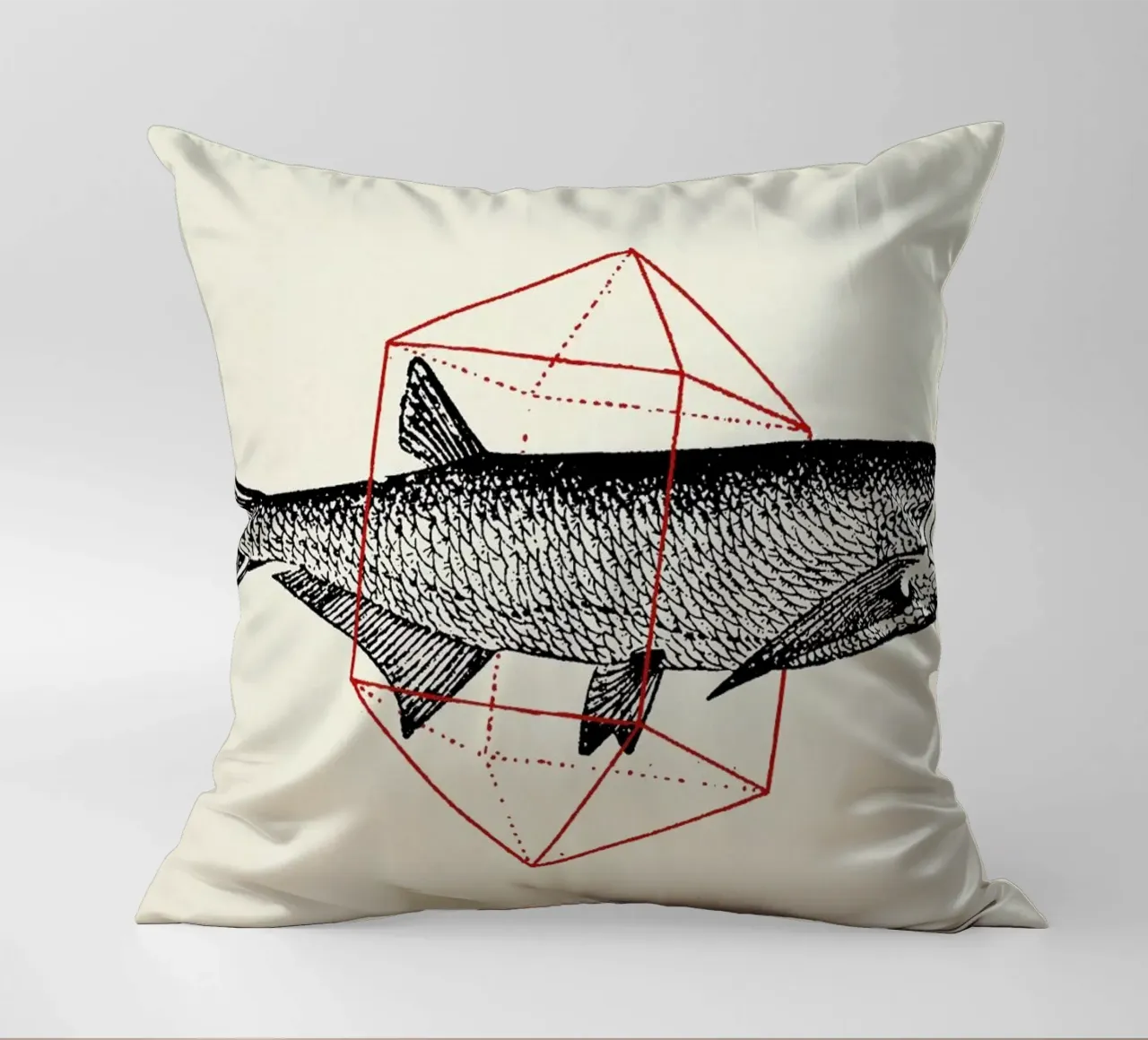 Fish in Geometrics II cuscino da Florent Bodart