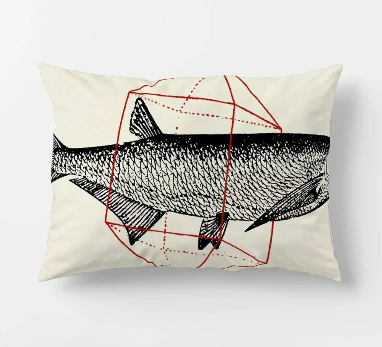 Fish in Geometrics II cuscino da Florent Bodart
