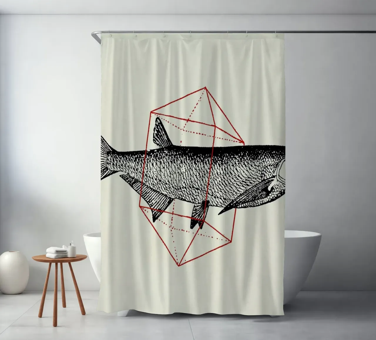 Fish in Geometrics II tenda da doccia da Florent Bodart