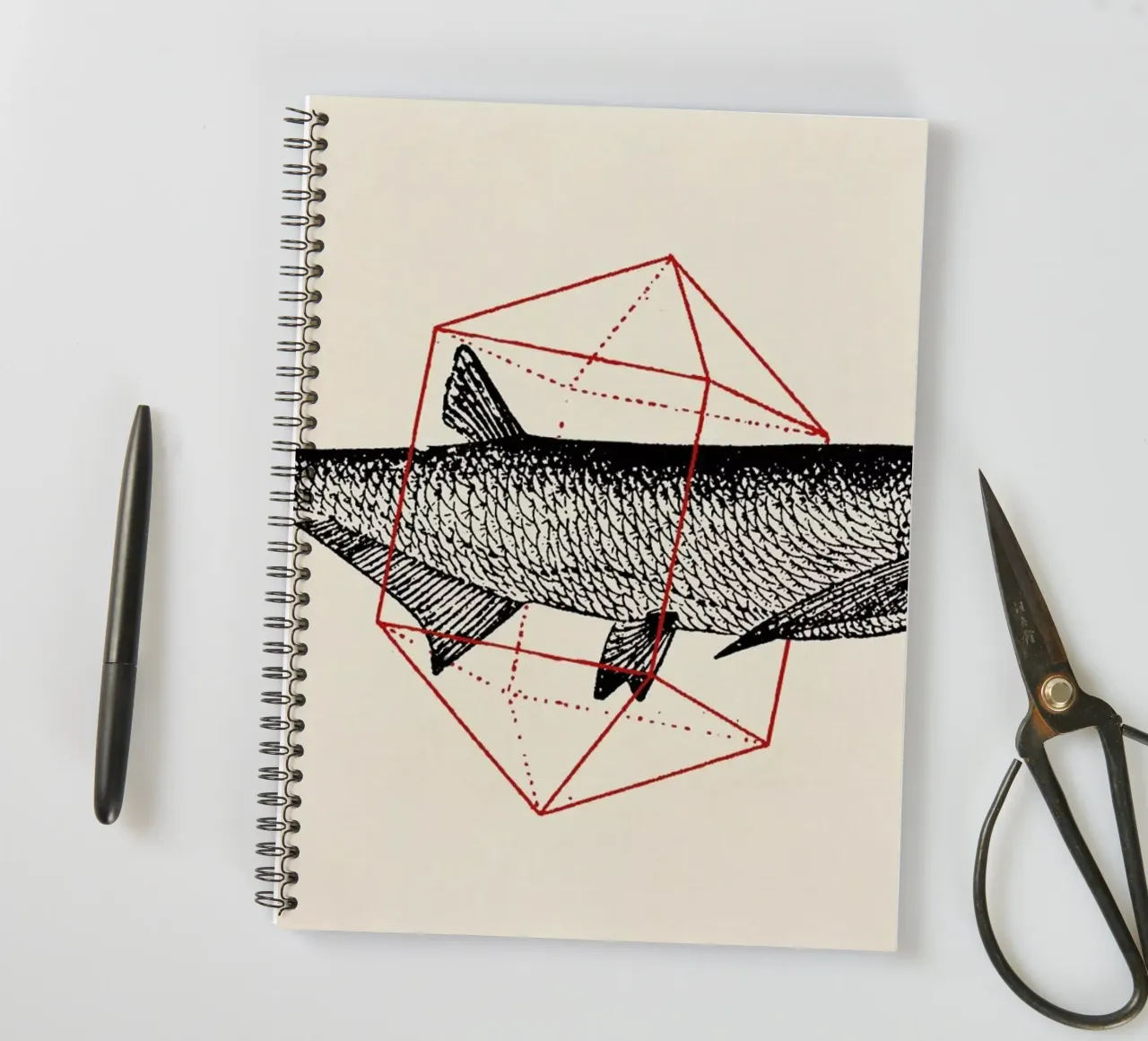 Fish in Geometrics II spiral notebook by Florent Bodart
