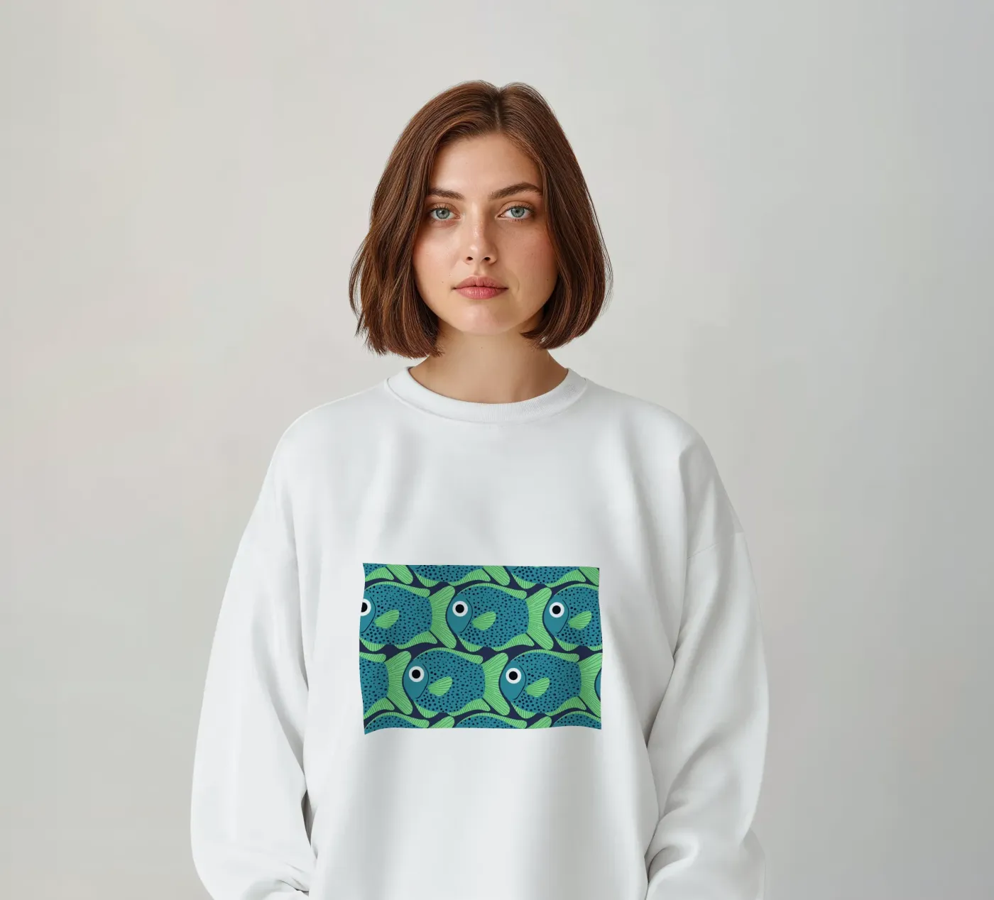 Blue Fish Pattern felpa da Laura Graves