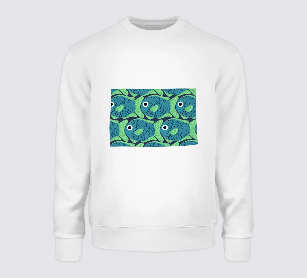 Blue Fish Pattern felpa da Laura Graves