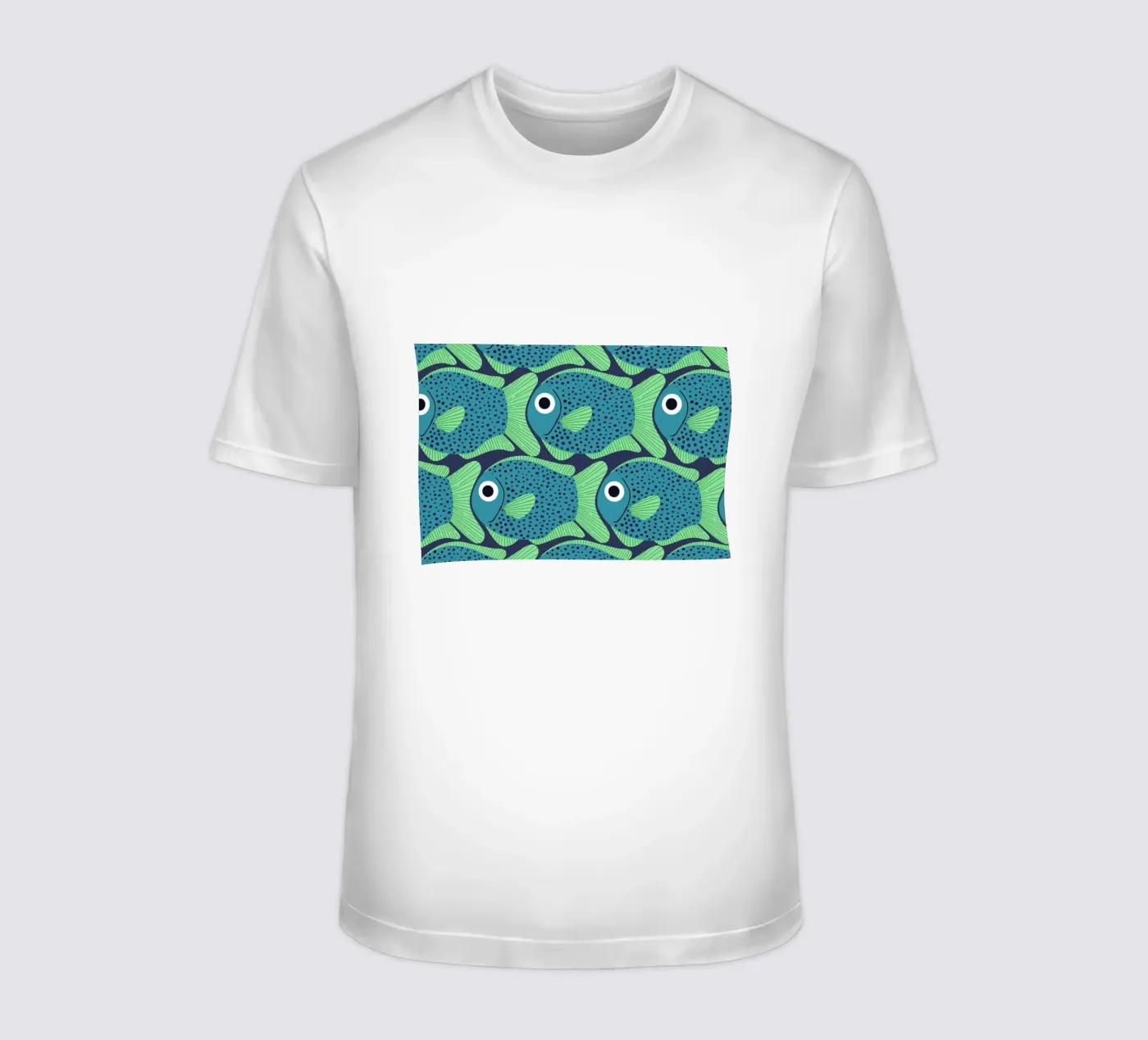 Blue Fish Pattern t-shirt da Laura Graves