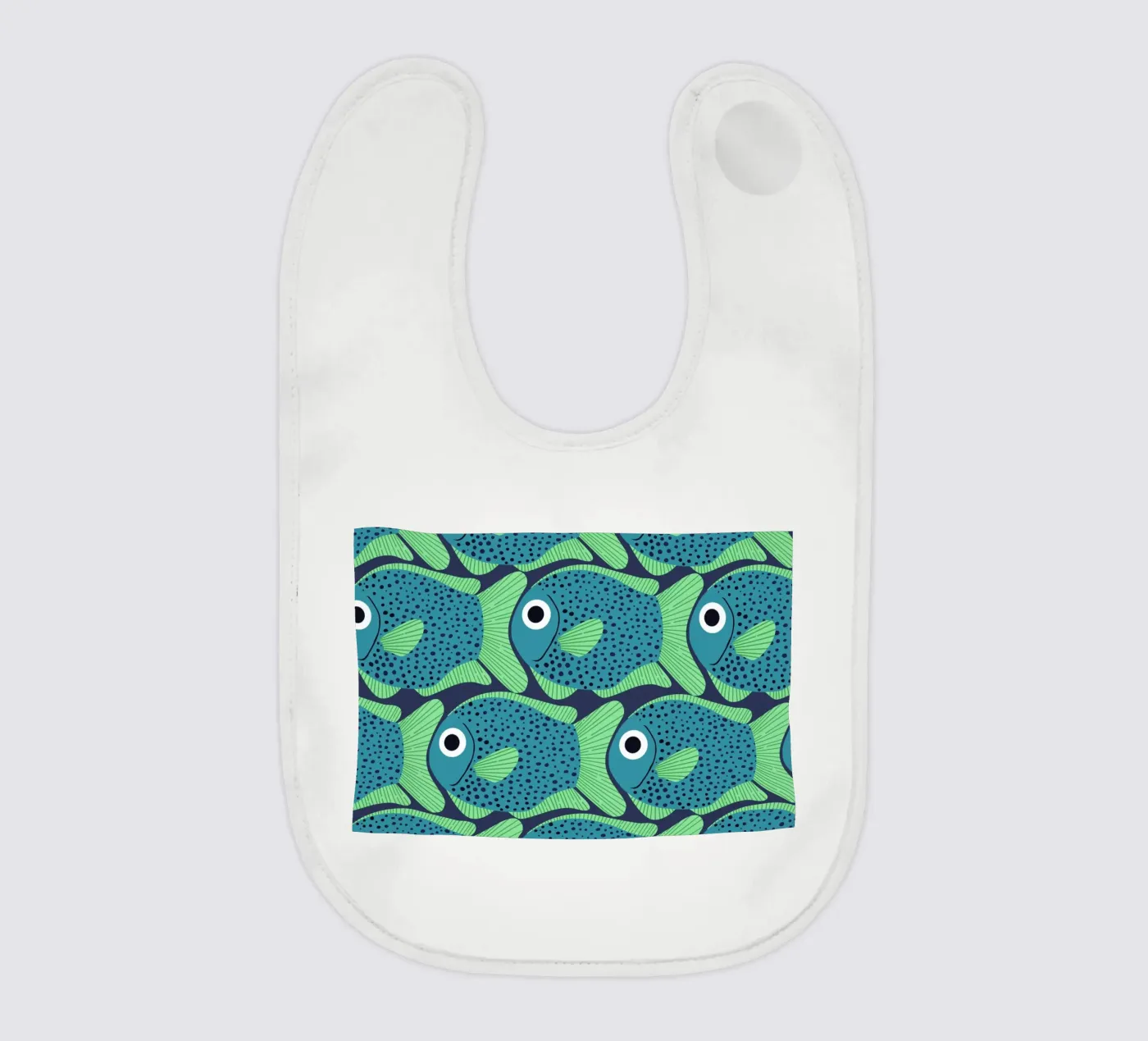 Blue Fish Pattern Babylätzchen von Laura Graves