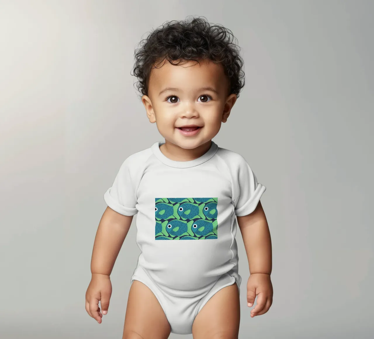 Blue Fish Pattern body bébé de Laura Graves