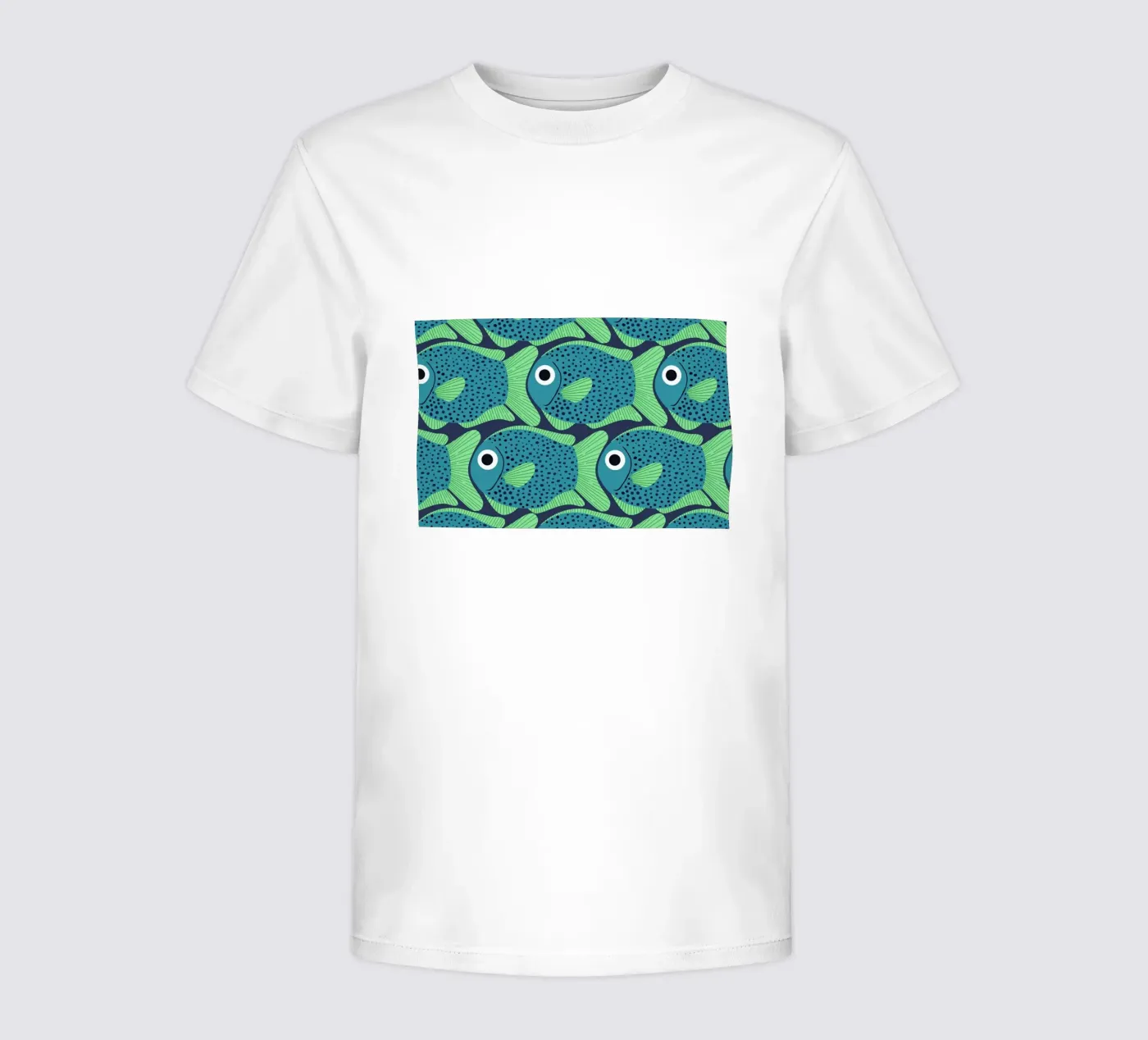 Blue Fish Pattern kids t-shirt by Laura Graves
