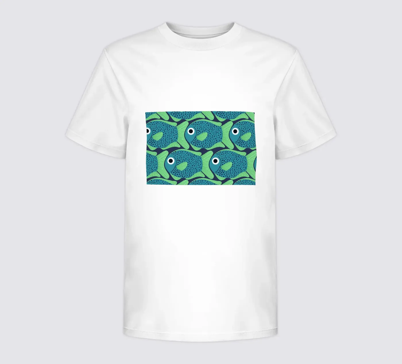 Blue Fish Pattern kinder t-shirt van Laura Graves