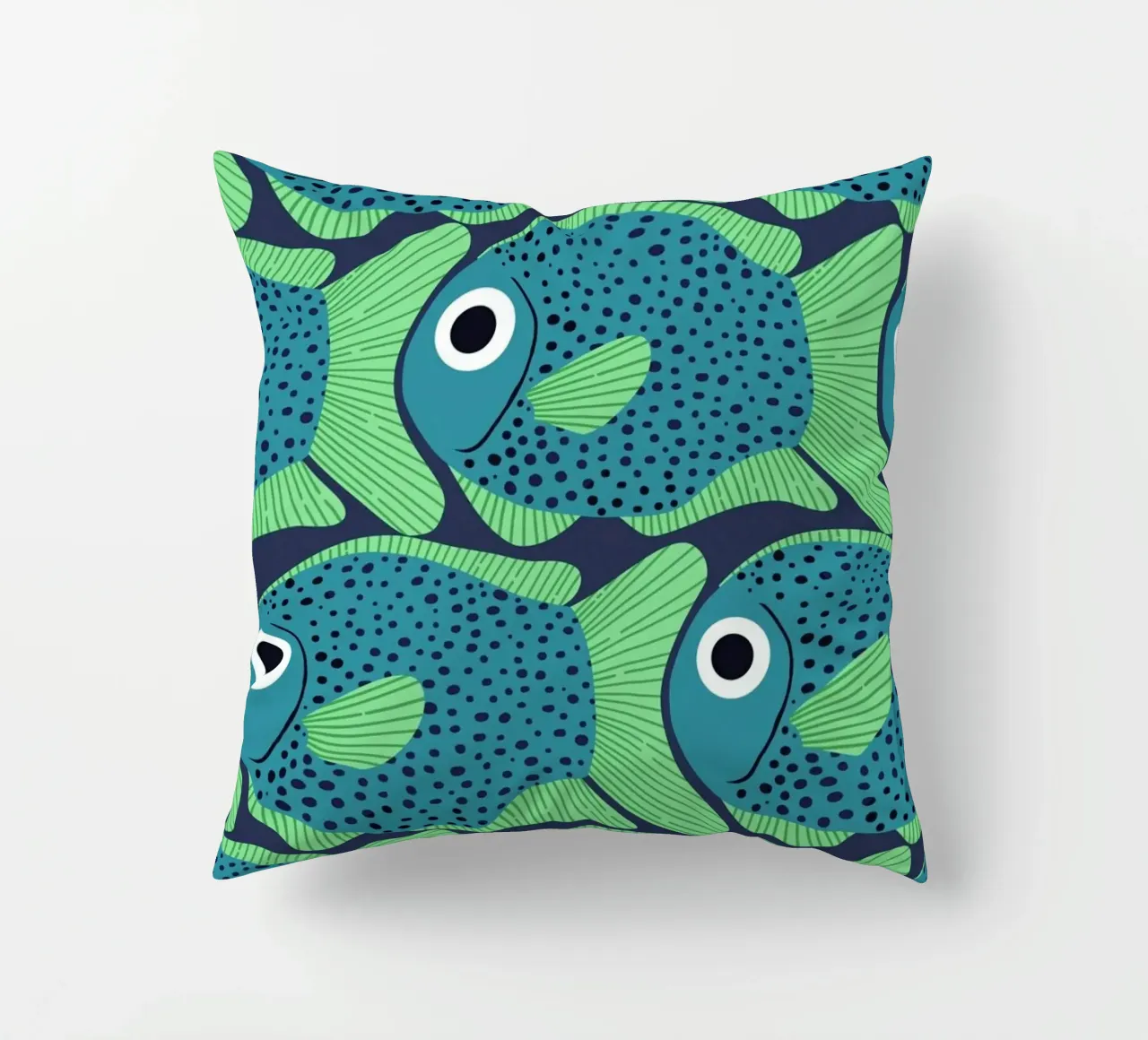 Blue Fish Pattern cuscino da Laura Graves