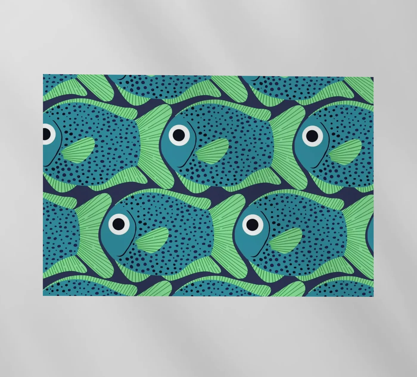 Blue Fish Pattern backlit folie van Laura Graves