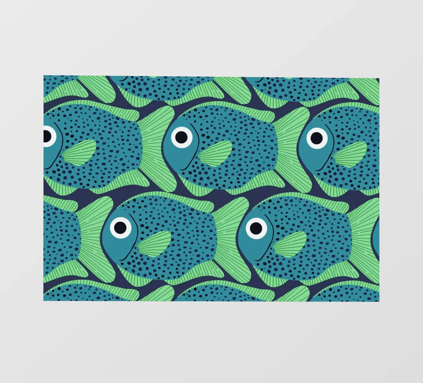 Blue Fish Pattern backlit folie van Laura Graves