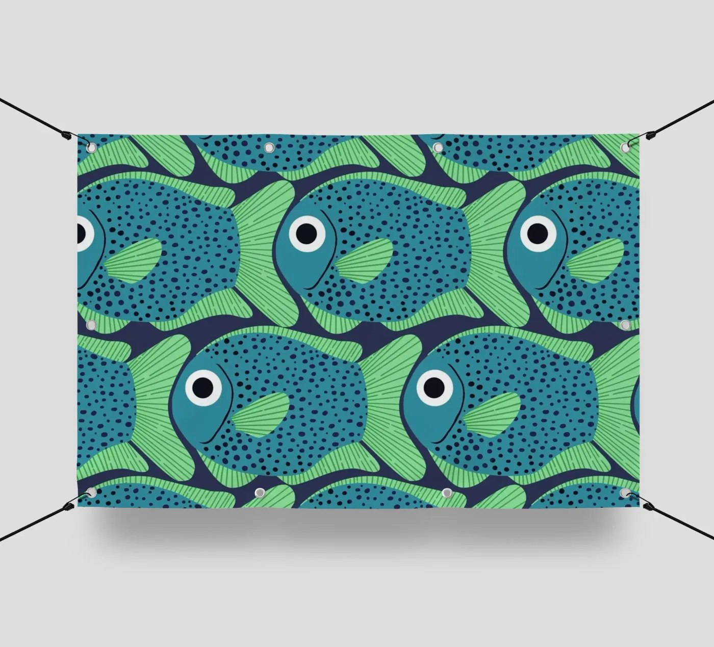 Blue Fish Pattern telo in pvc da Laura Graves