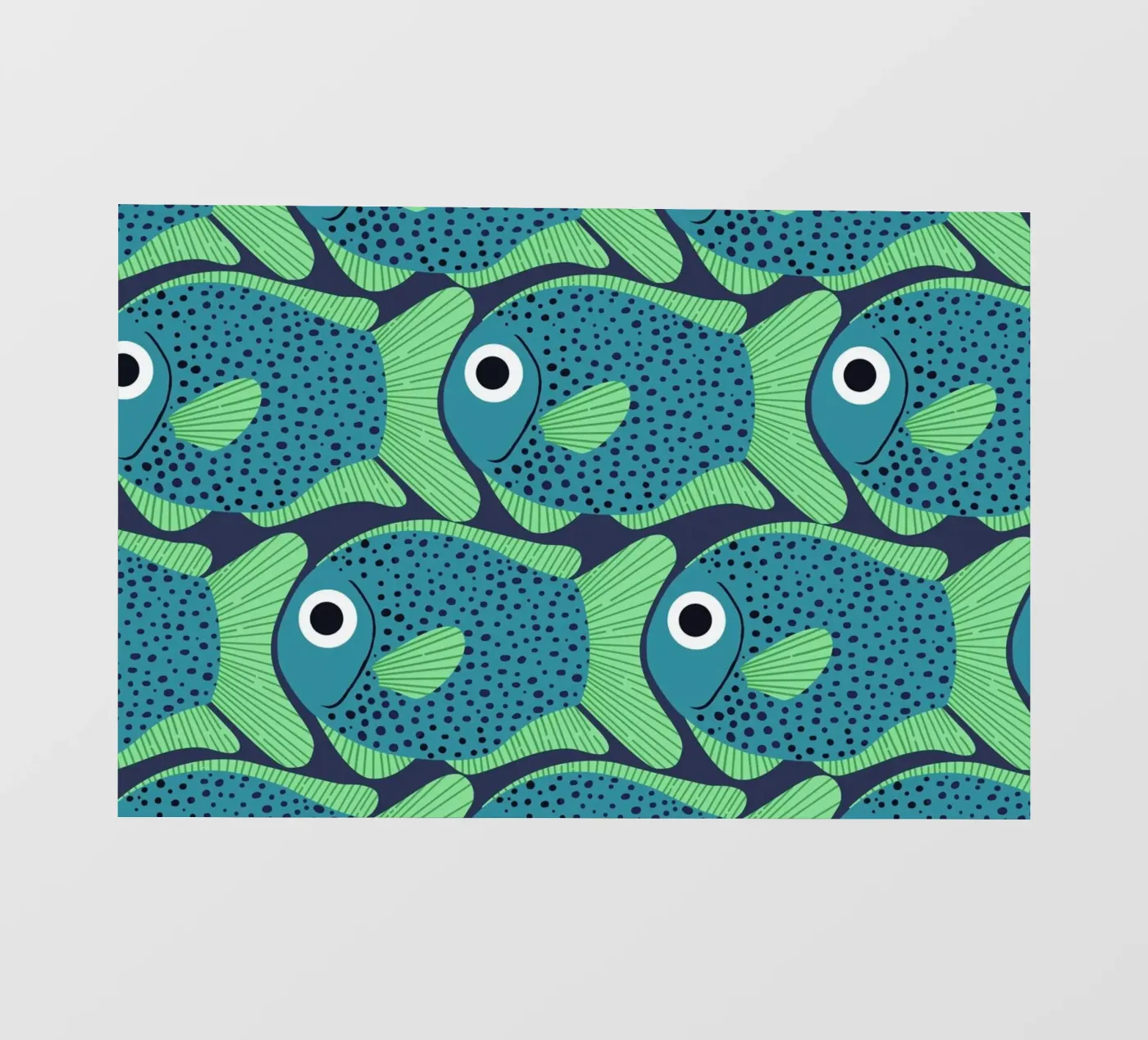 Blue Fish Pattern telo in pvc da Laura Graves