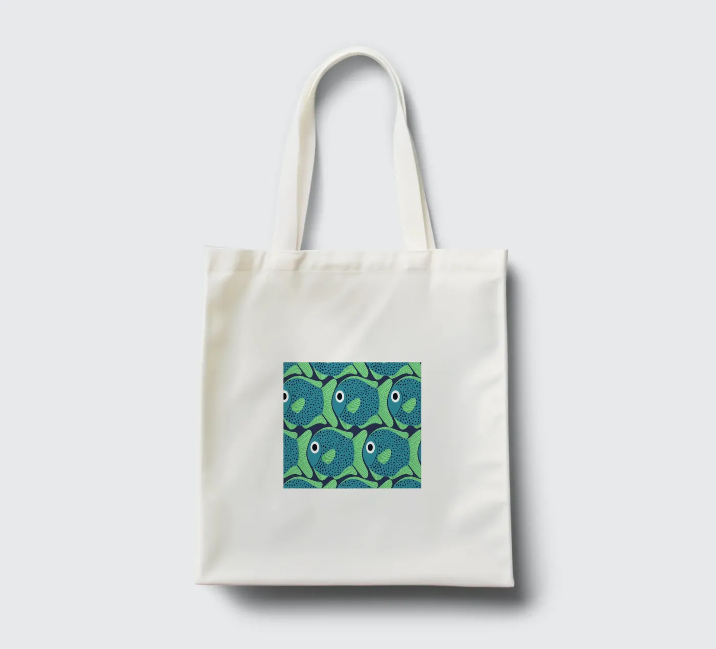 Blue Fish Pattern tote bag by Laura Graves