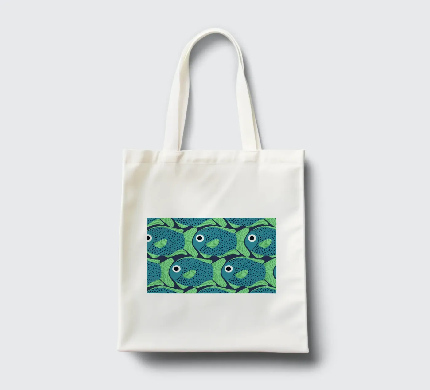Blue Fish Pattern tote bag by Laura Graves