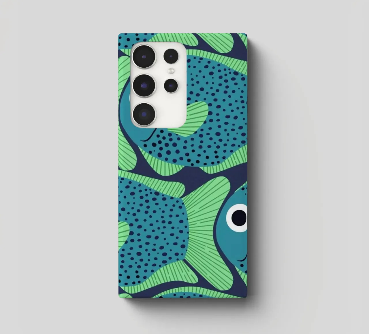 Blue Fish Pattern cover samsung da Laura Graves