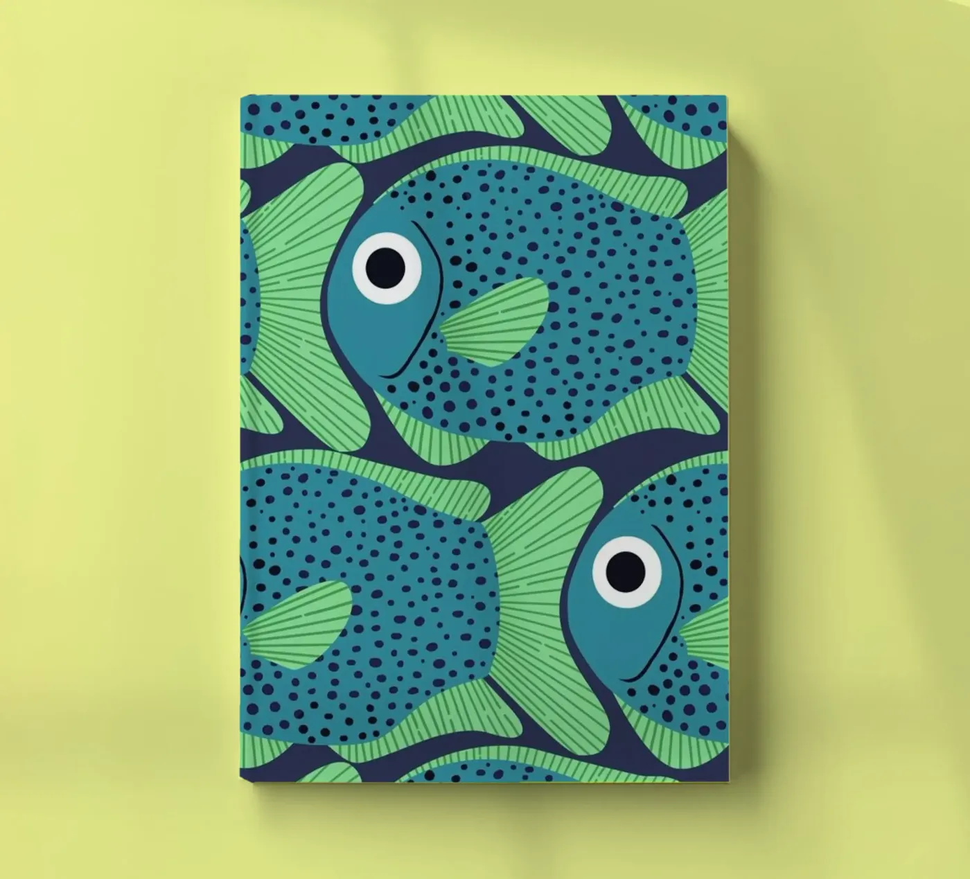 Blue Fish Pattern notebook by Laura Graves