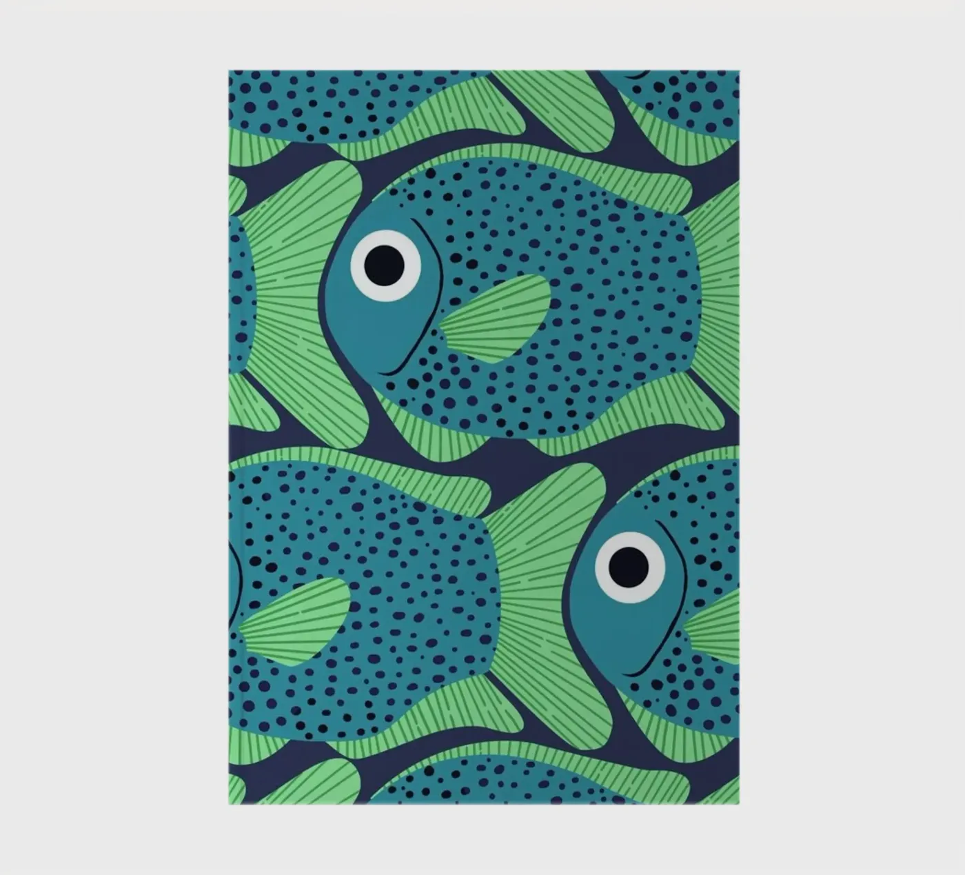Blue Fish Pattern notebook by Laura Graves