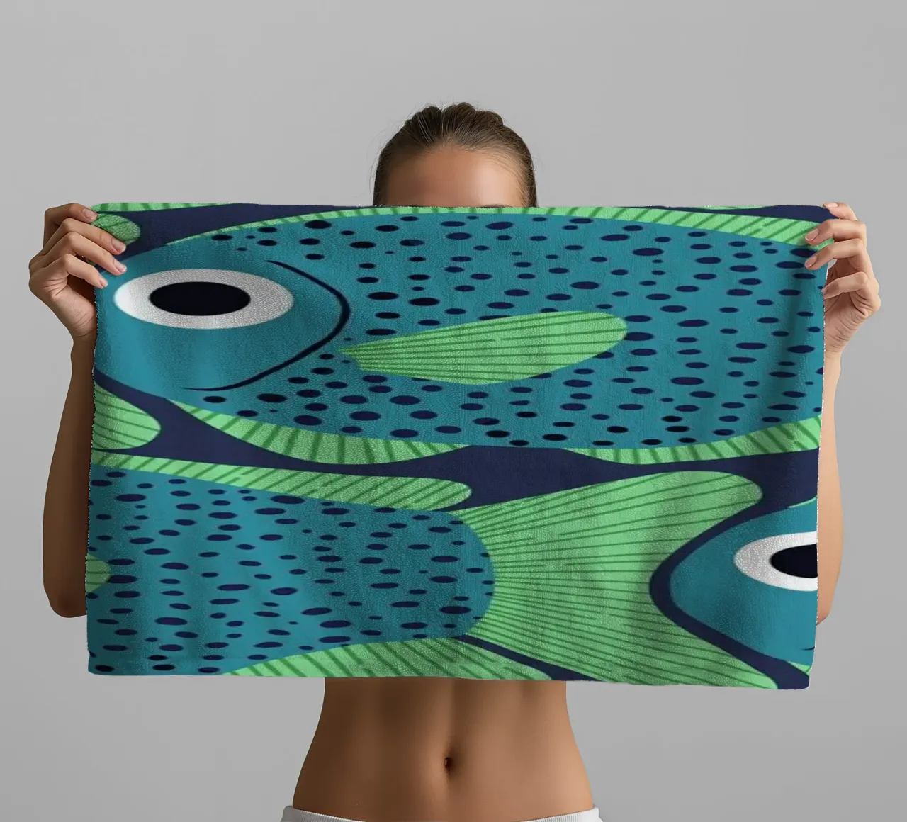 Blue Fish Pattern serviette de bain de Laura Graves