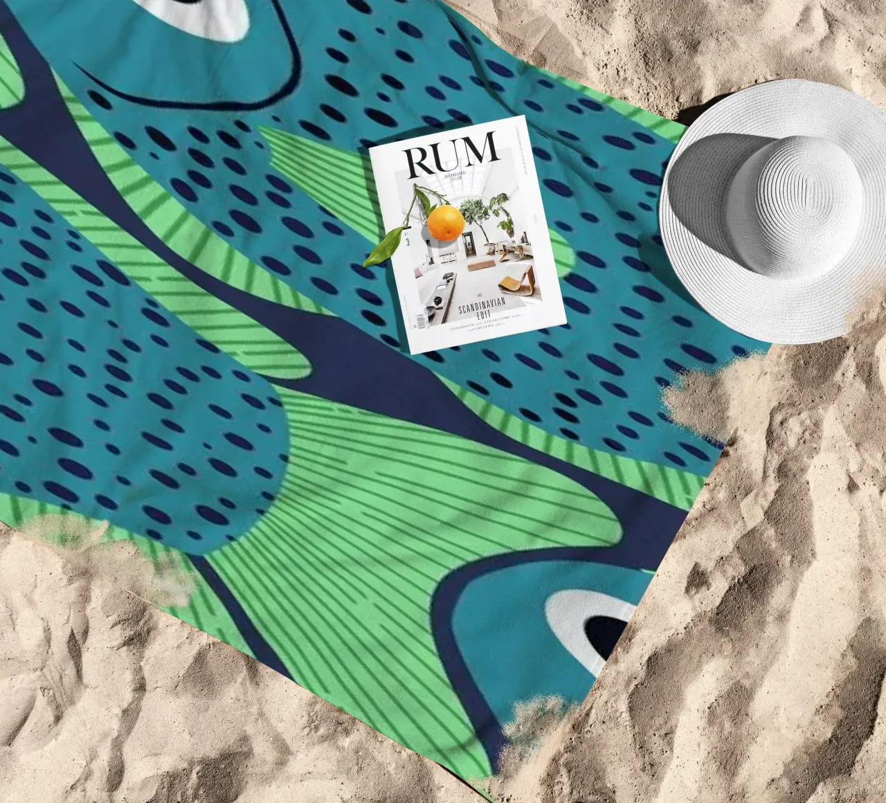 Blue Fish Pattern serviette de plage de Laura Graves