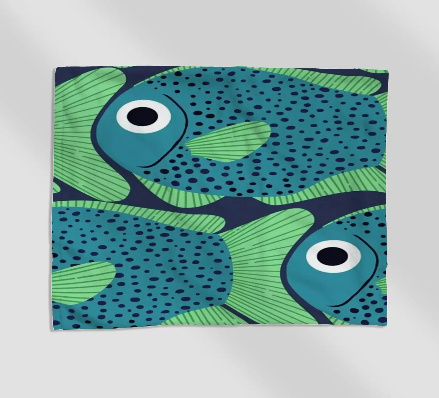 Blue Fish Pattern strandhanddoek van Laura Graves