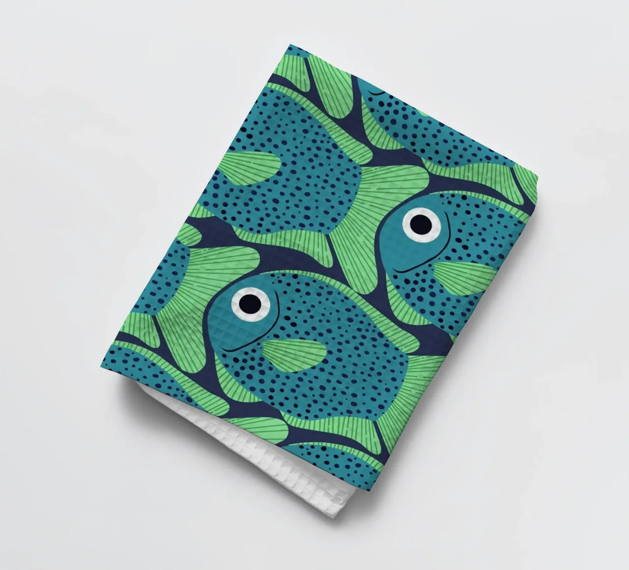 Blue Fish Pattern canovaccio da cucina da Laura Graves