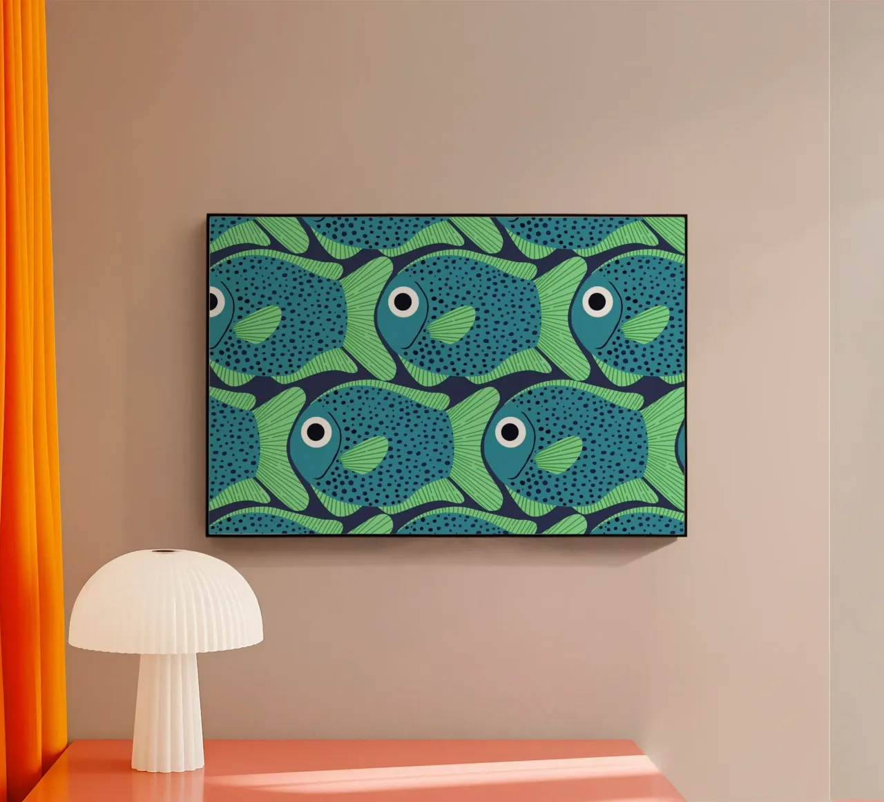 Blue Fish Pattern plexiglass da Laura Graves