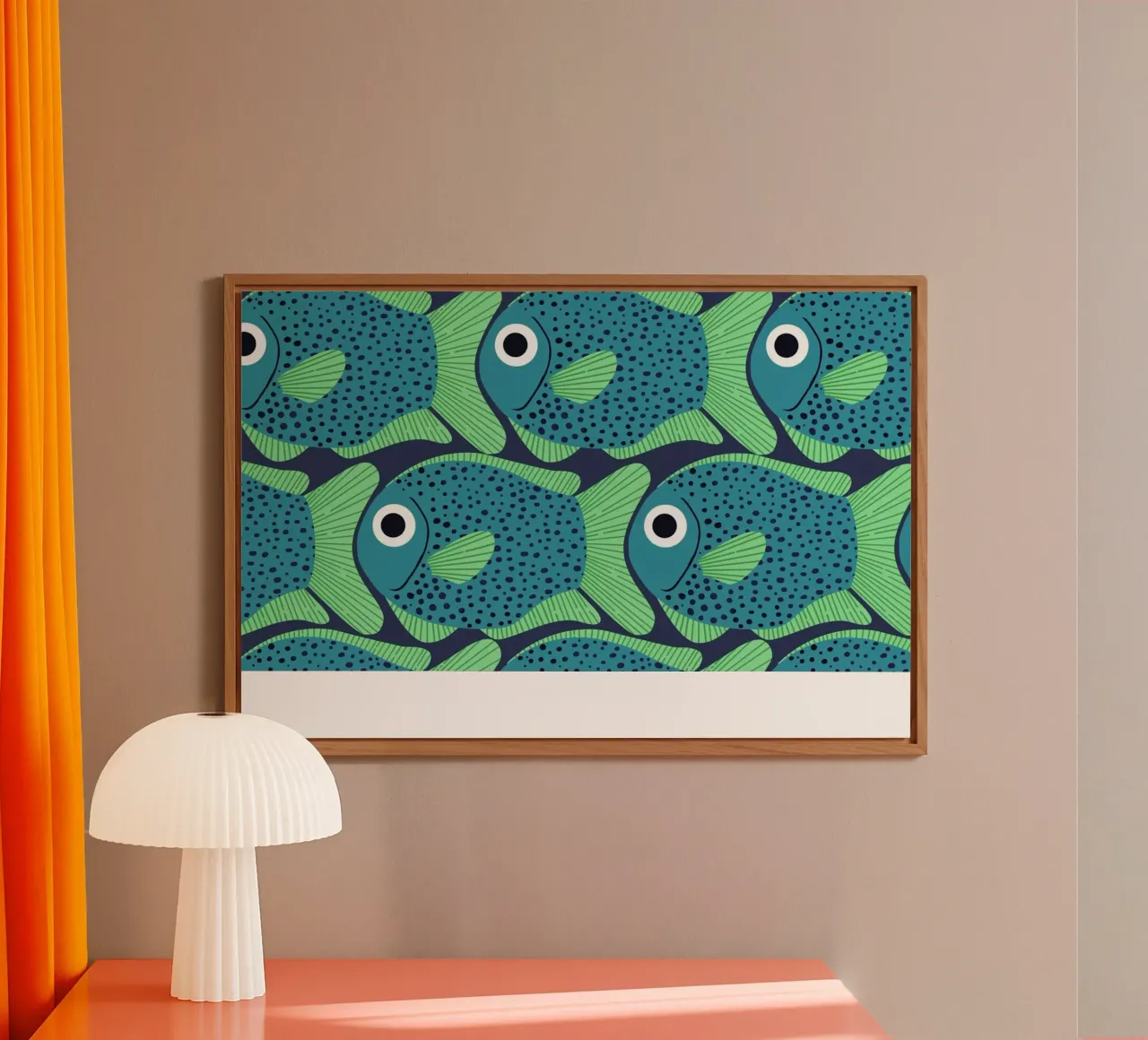 Blue Fish Pattern alluminio dibond da Laura Graves