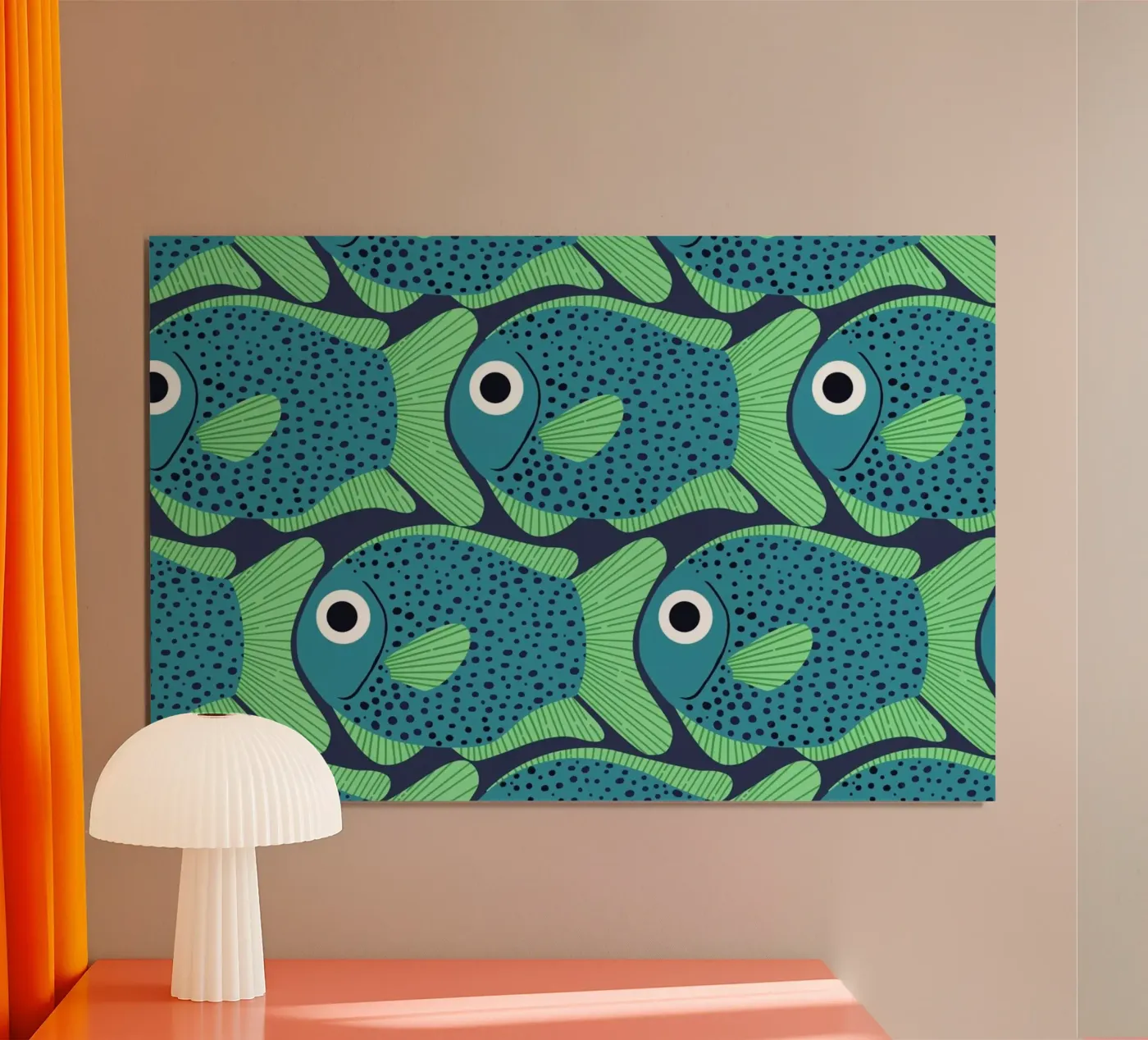 Blue Fish Pattern Poster von Laura Graves