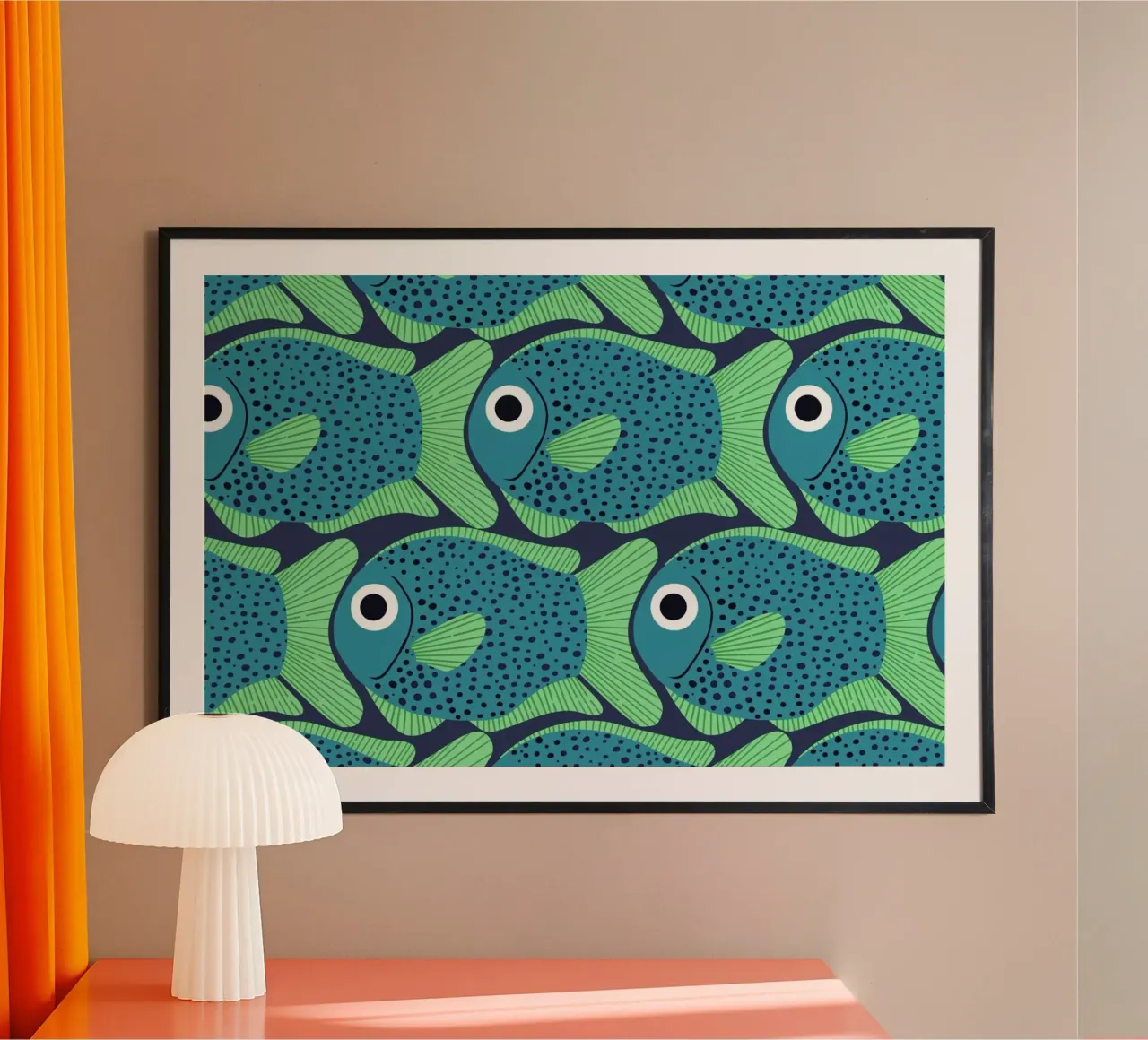 Blue Fish Pattern poster da Laura Graves