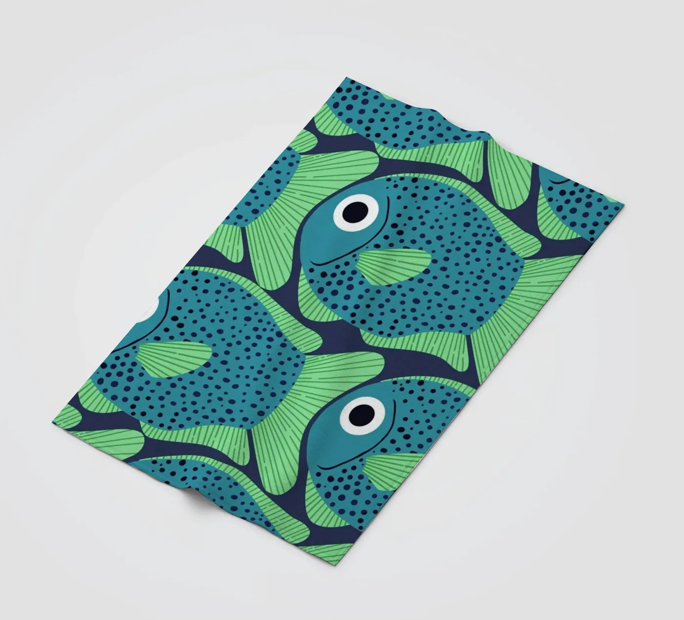 Blue Fish Pattern fleecedeken van Laura Graves