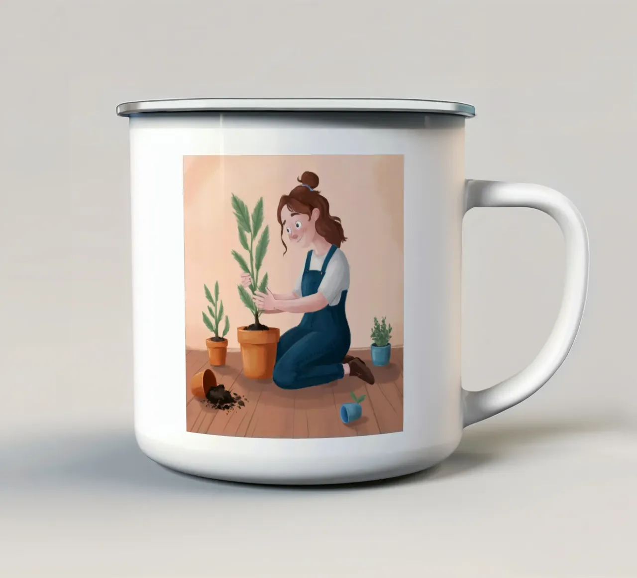 Piantare un momento delicato tazza in smalto da Arcane Shade