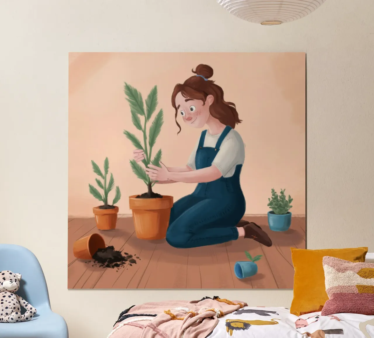 Planter un moment de douceur poster avec cadre en bois de Arcane Shade