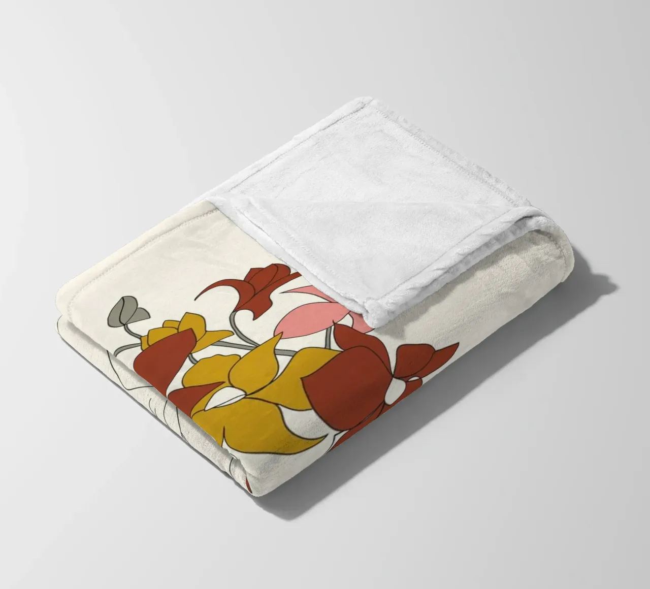 Colorful Thoughts Minimal Line Art Woman with Orchids coperta in pile da Nadjaa