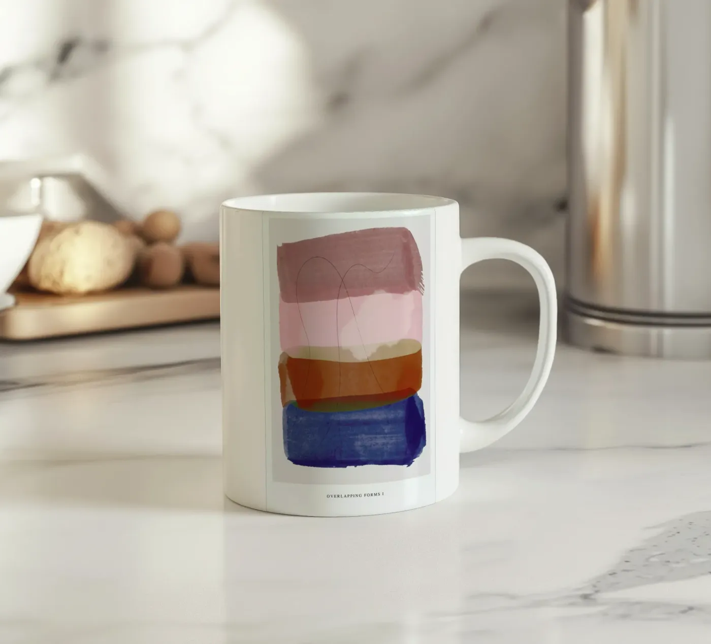 Overlapping Forms I Keramik Tasse von Pure