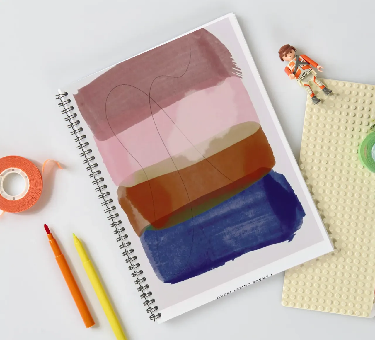 Overlapping Forms I spiral notebook by Pure