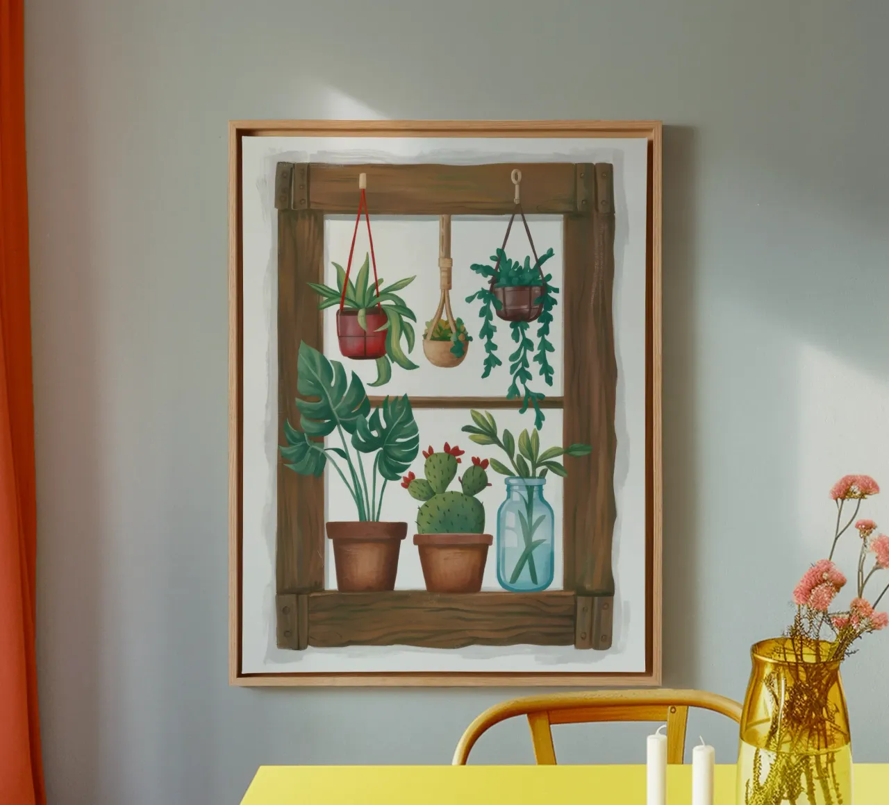 Hanging Garden Frame canvas met Baklijst van Arcane Shade