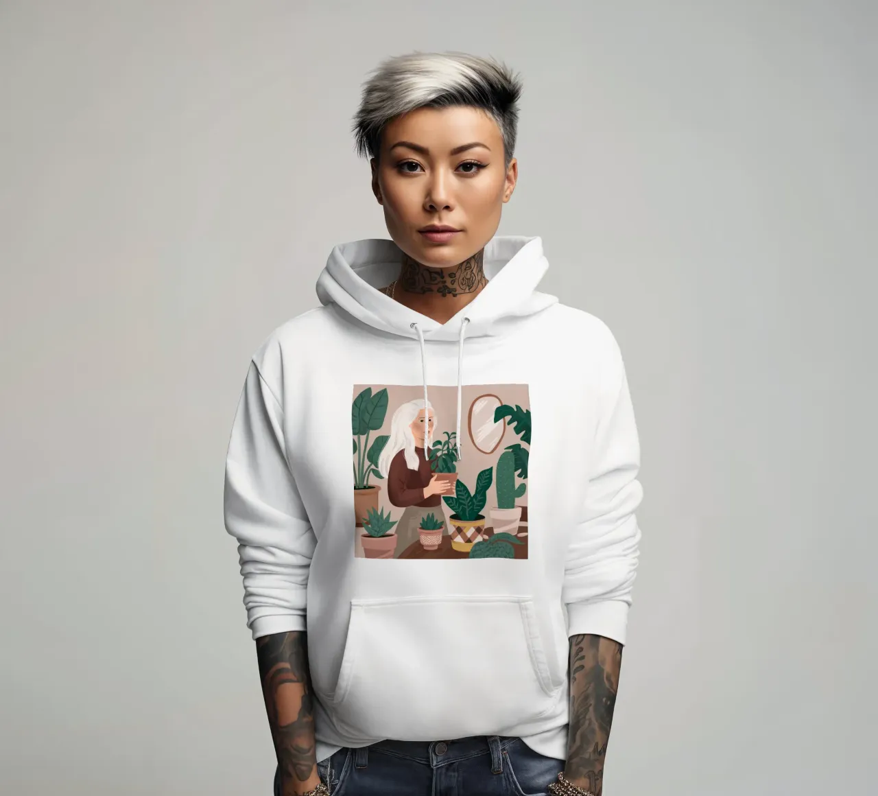 Pianta Serenity d'argento felpa con cappuccio da Arcane Shade