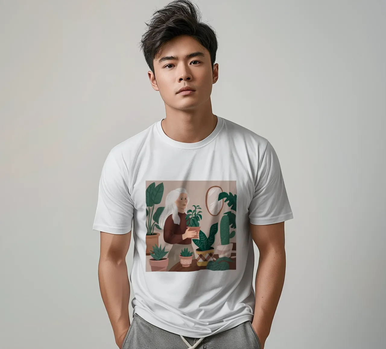 Silver Serenity Plant t-shirt by Arcane Shade