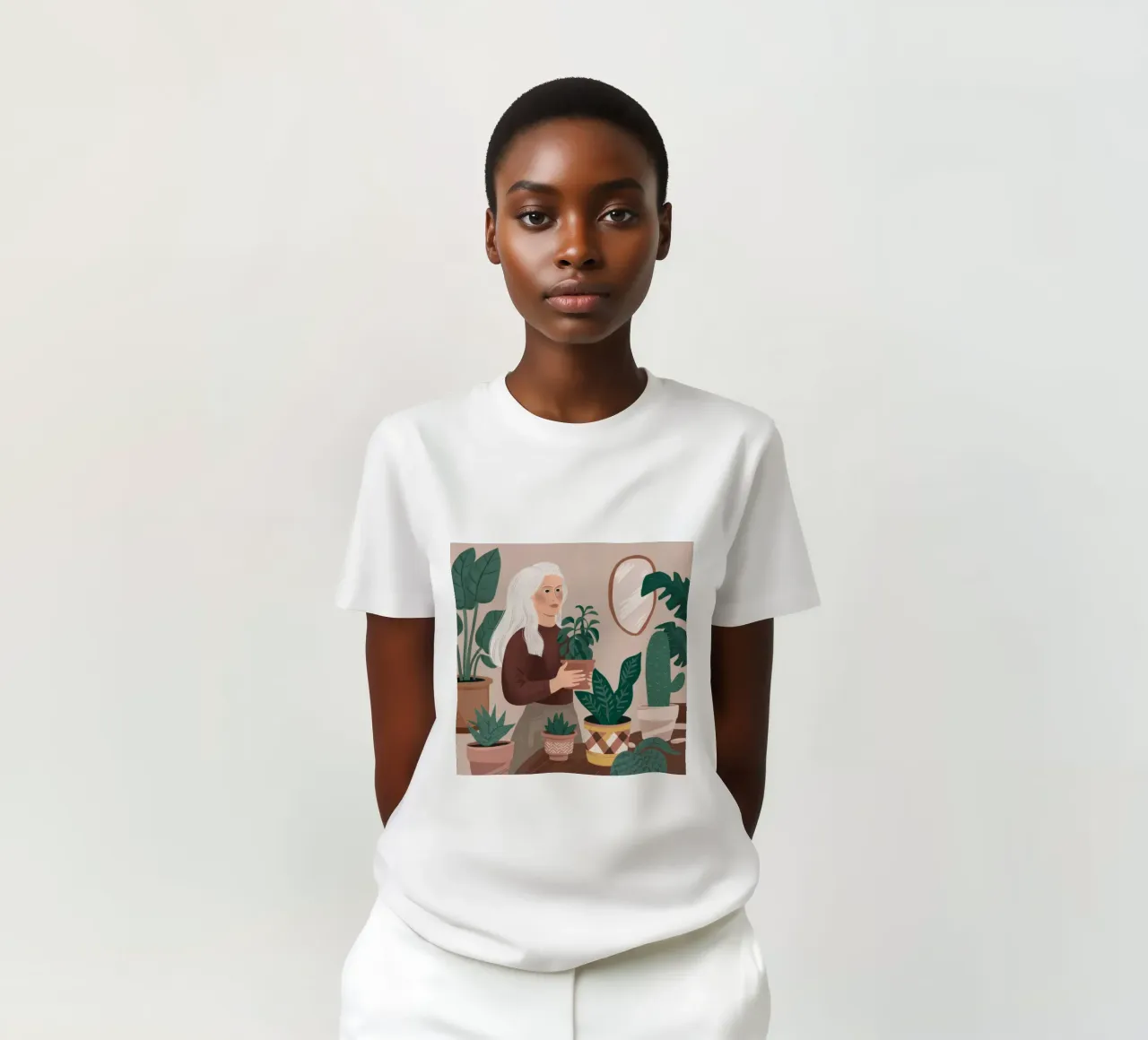 Silver Serenity Plant t-shirt by Arcane Shade