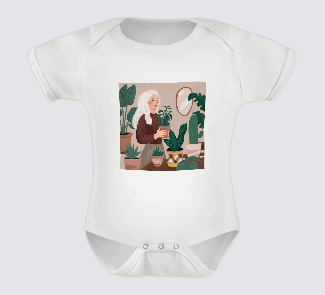 Pianta Serenity d'argento body neonato maniche corte da Arcane Shade