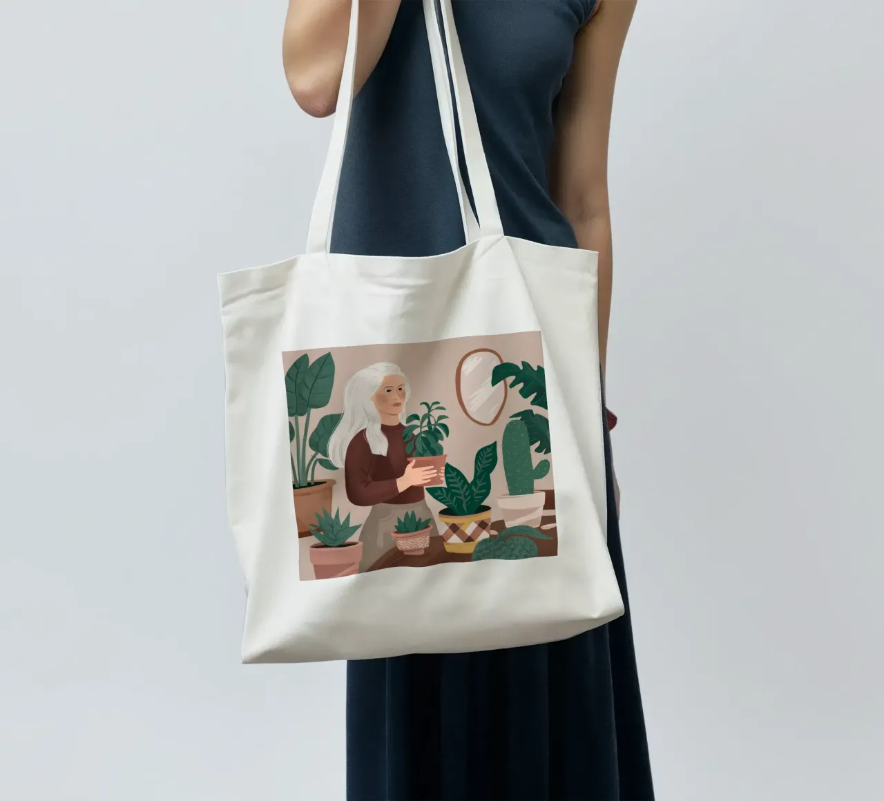 Pianta Serenity d'argento borsa in juta da Arcane Shade