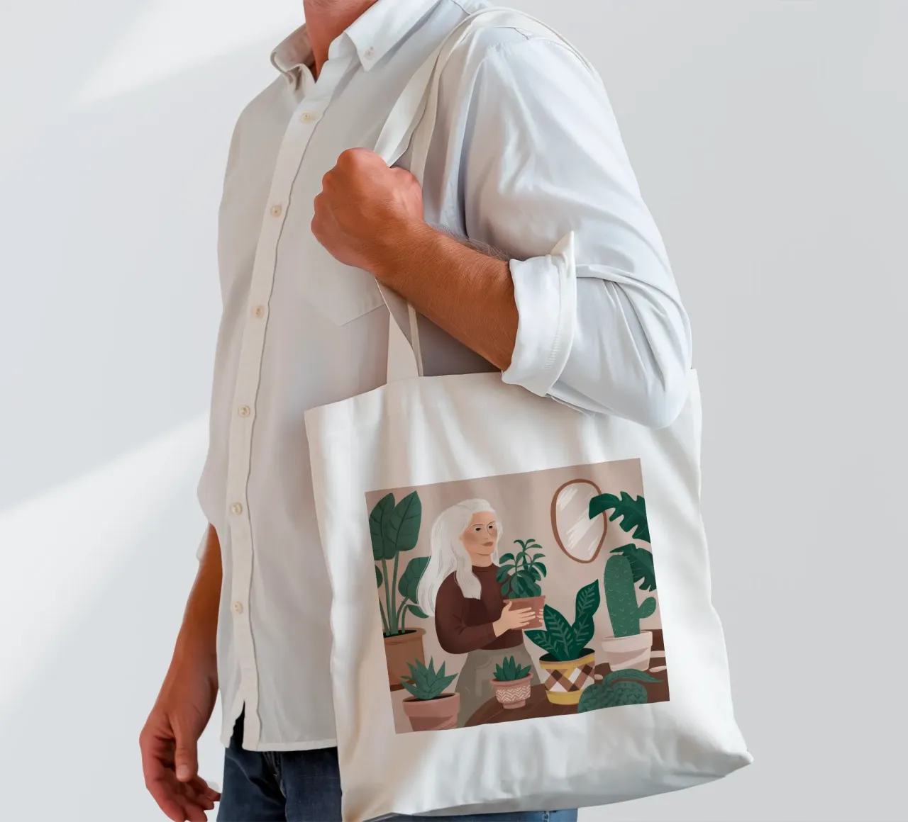 Pianta Serenity d'argento borsa in juta da Arcane Shade