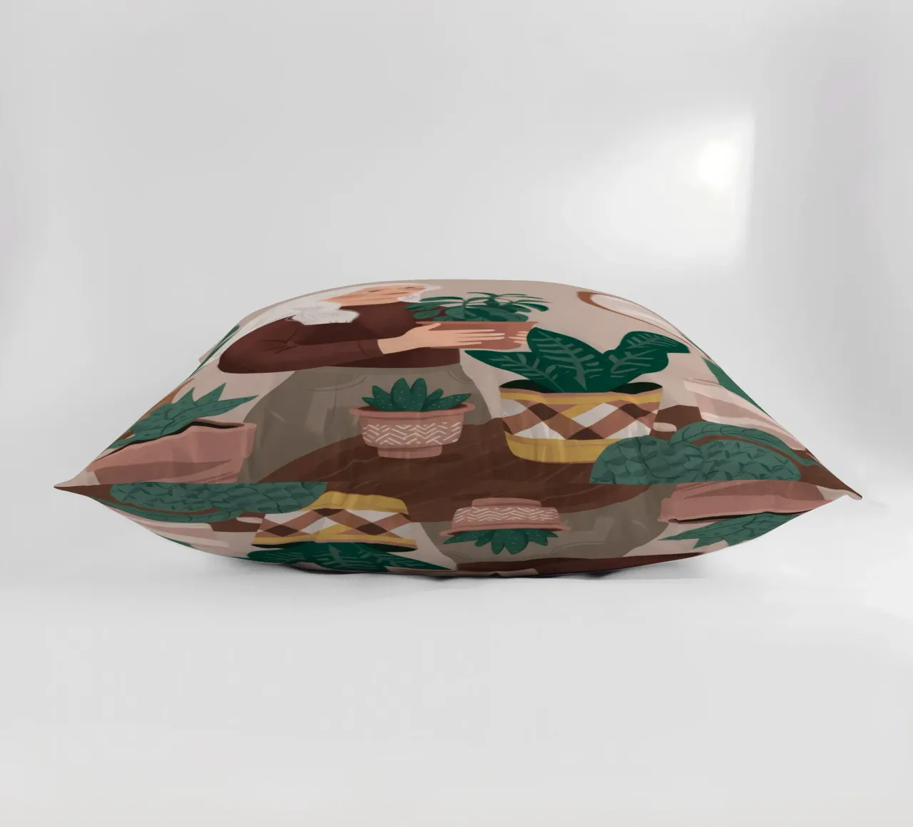 Silver Serenity Plant decorative cushion by Arcane Shade