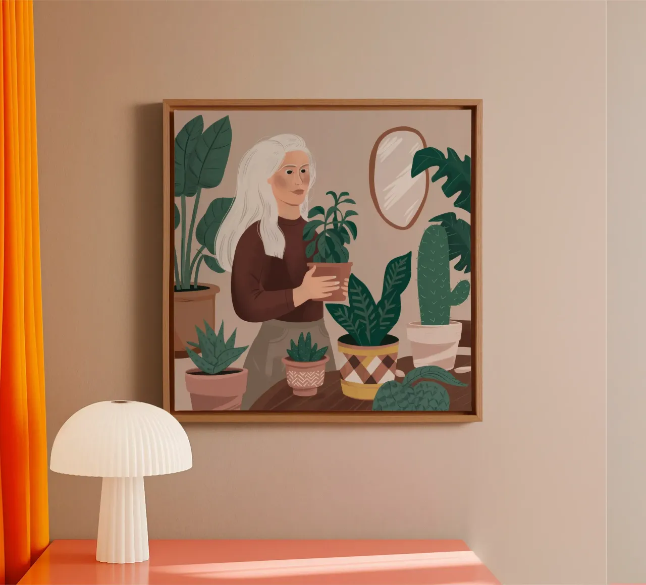 Pianta Serenity d'argento tela con Cornice a cassetta da Arcane Shade